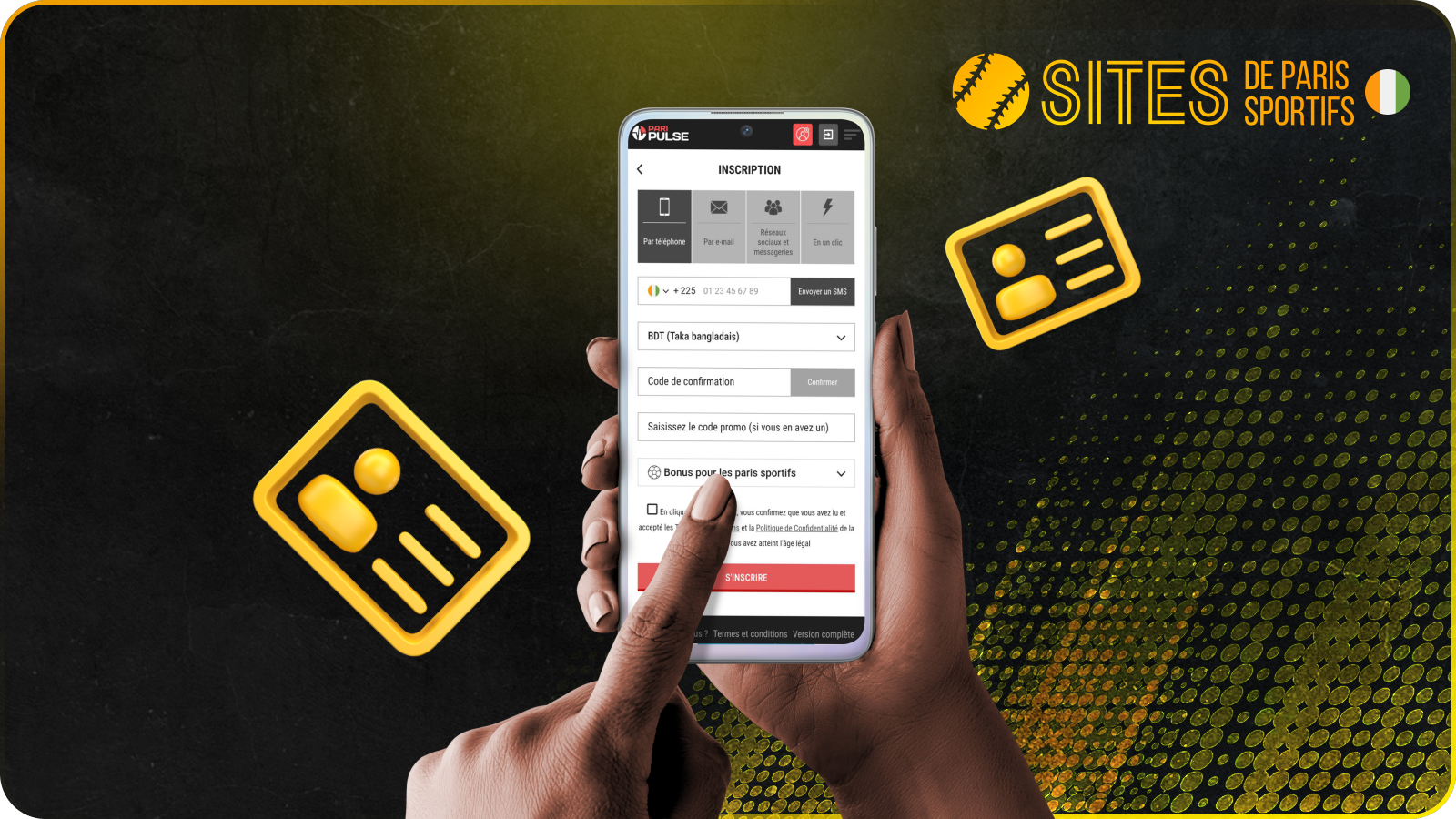 L'app PariPulse propose 4 méthodes d'inscription pour ouvrir un compte