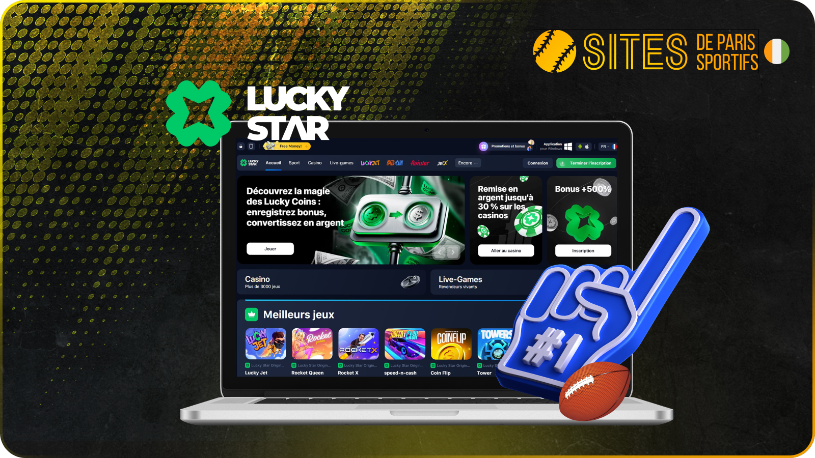 Lucky Star propose un site web intuitif et une application mobile pour parier sur le rugby à tout moment