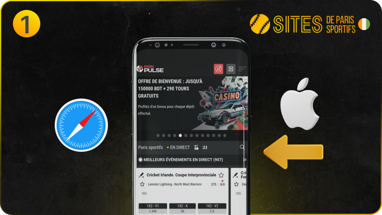 Utilisez Safari pour visiter le site officiel de PariPulse